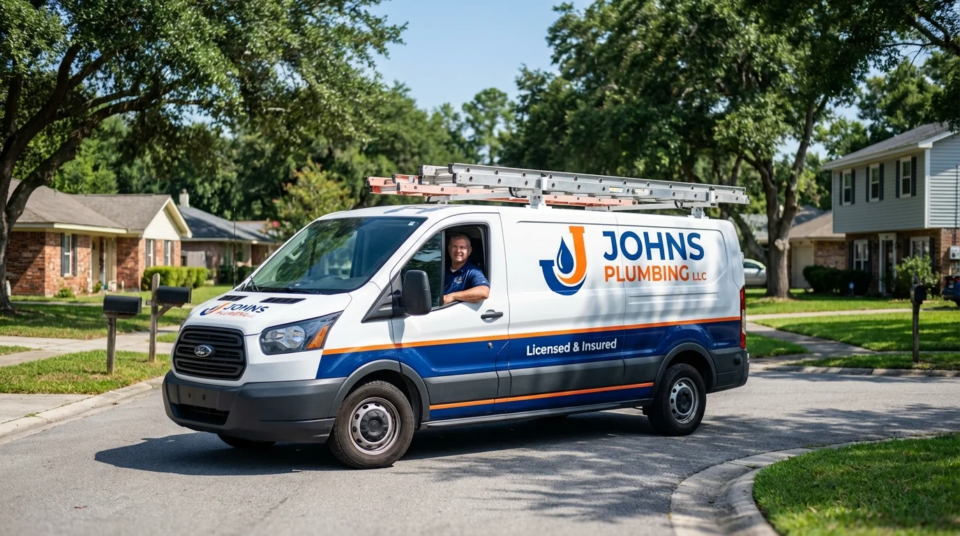 Johns Plumbing LLC service van in Roseville, CA